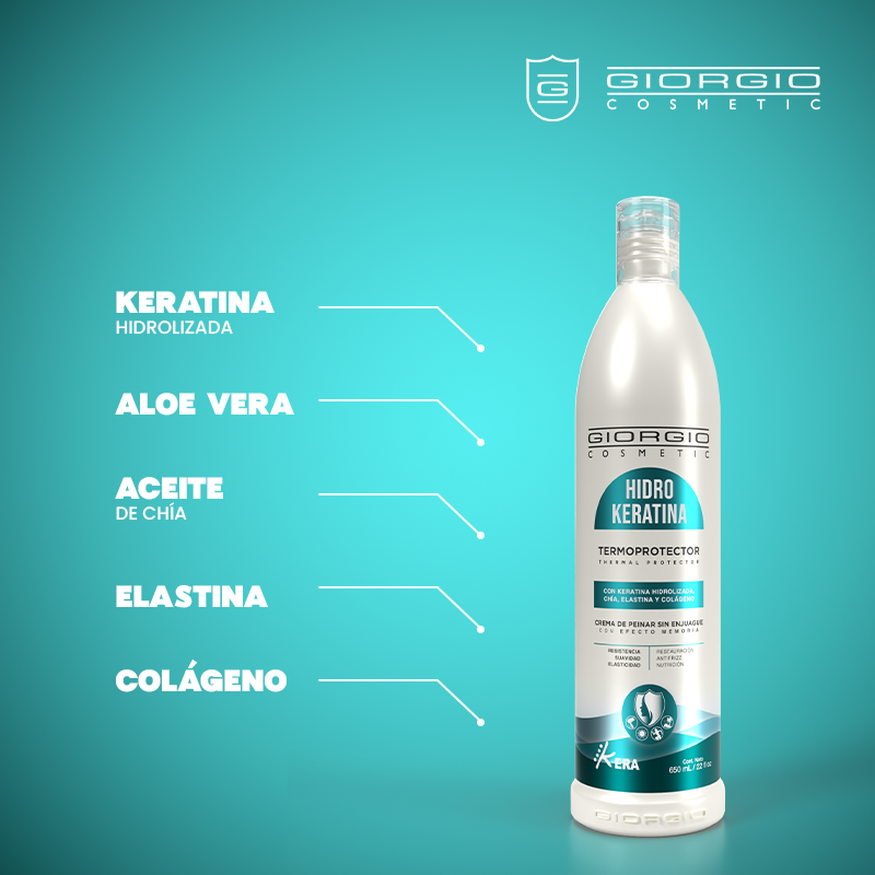 CREMA PARA PEINAR Y TERMOPROTECTOR HIDROKERATINA X350ML GIORGIO